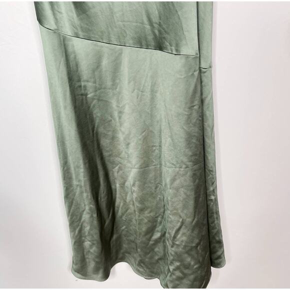 Significant Other US Size 10 Fern Green Olinda Dress Maxi One Shoulder Draping - Picture 5 of 16